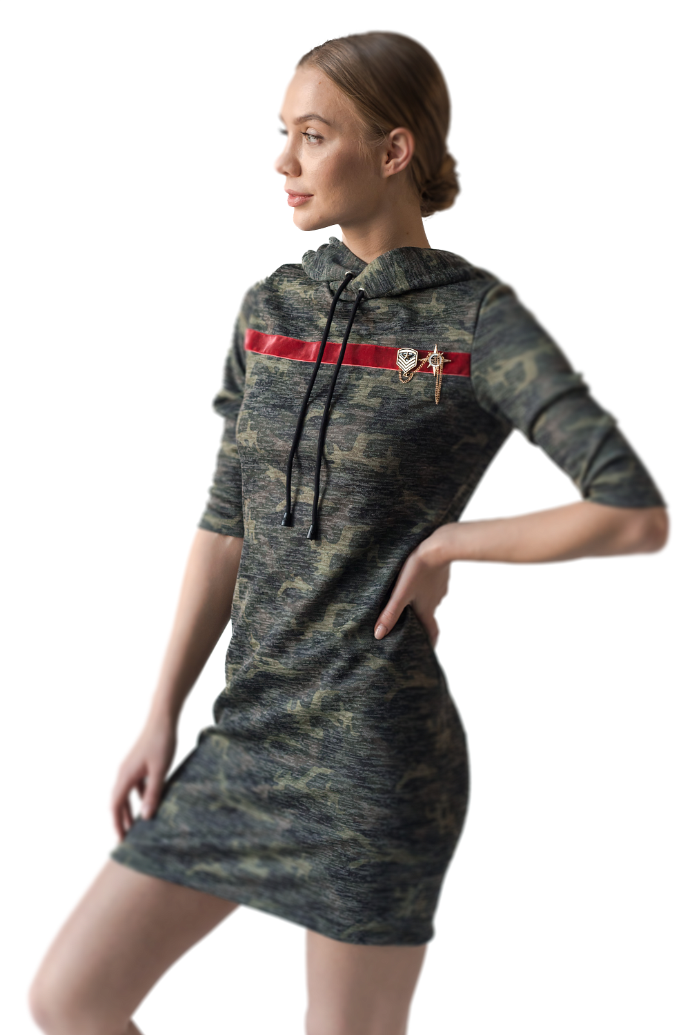 Платье милитари Slim зеленое